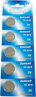 Eunicell CR2016 5000LC Lithium Blister Pack 3V 3 Volt Coin Cell Batteries (5 pcs)