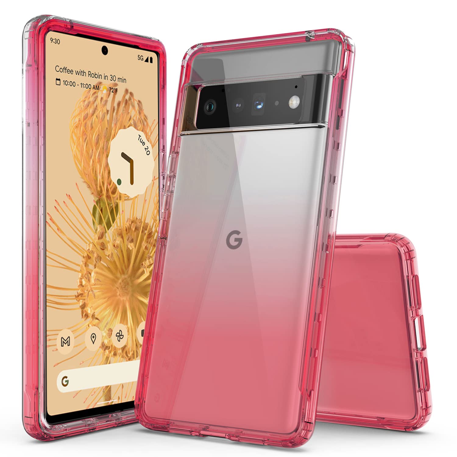 Coque Google Pixel 7 Pro rouge d'une élégance hybride et TPU souple