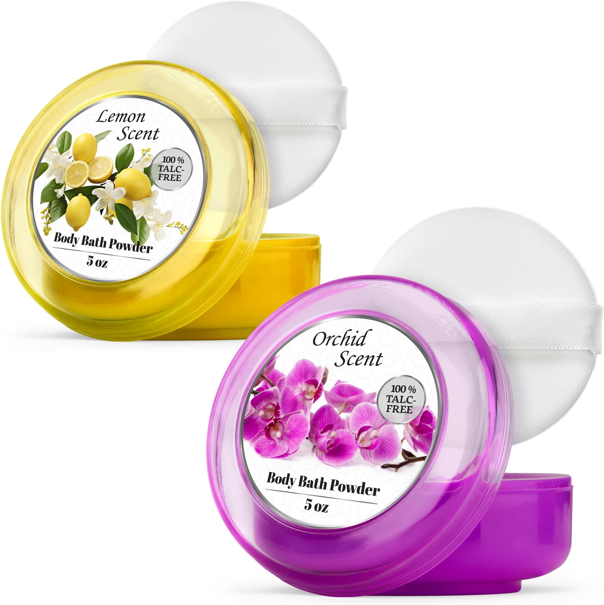 R-NEU Body Powder for Women with Powder Puff, 100% Talc-Free, Luminous Lemon ...