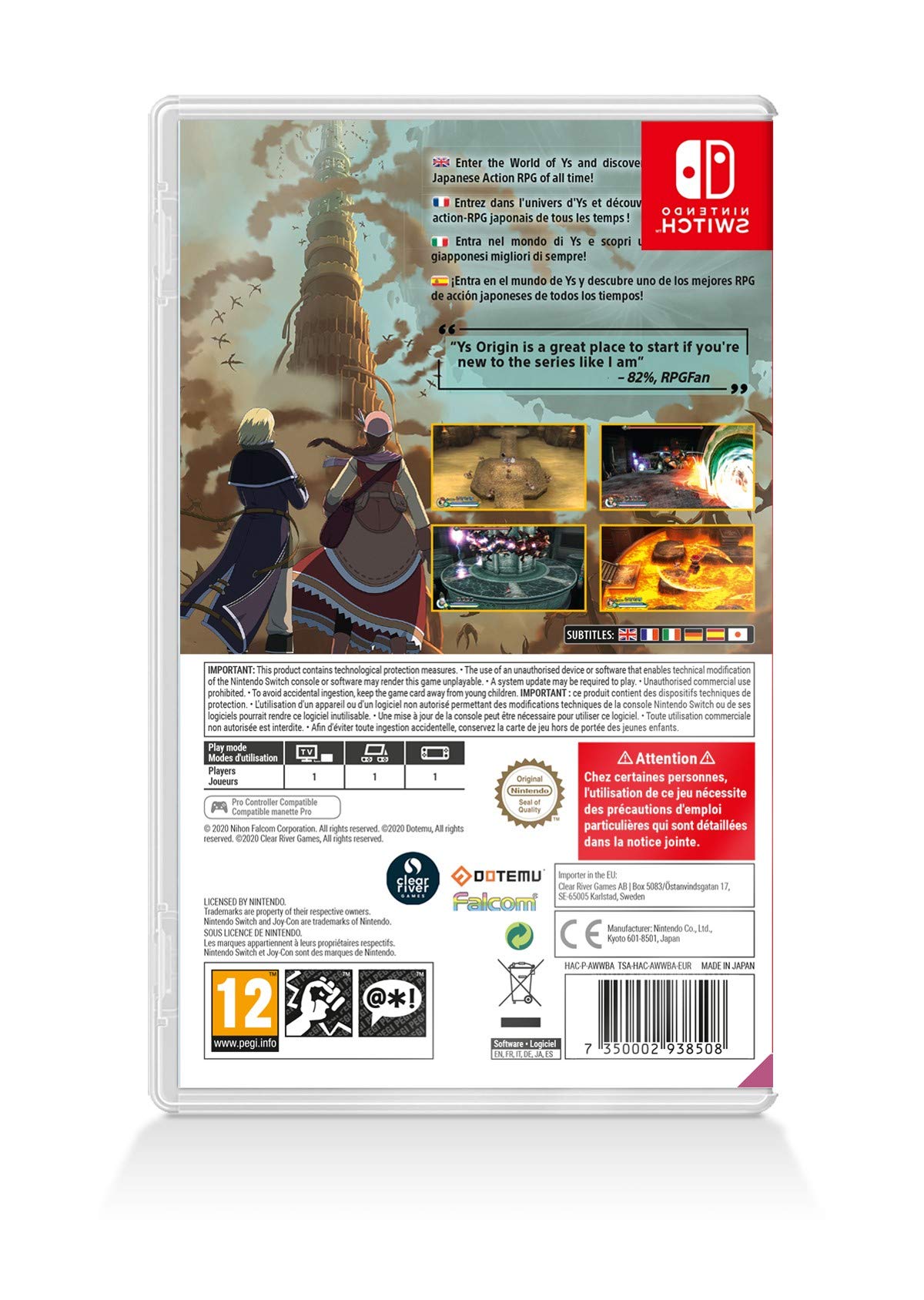 Ys Origin - Nintendo Switch