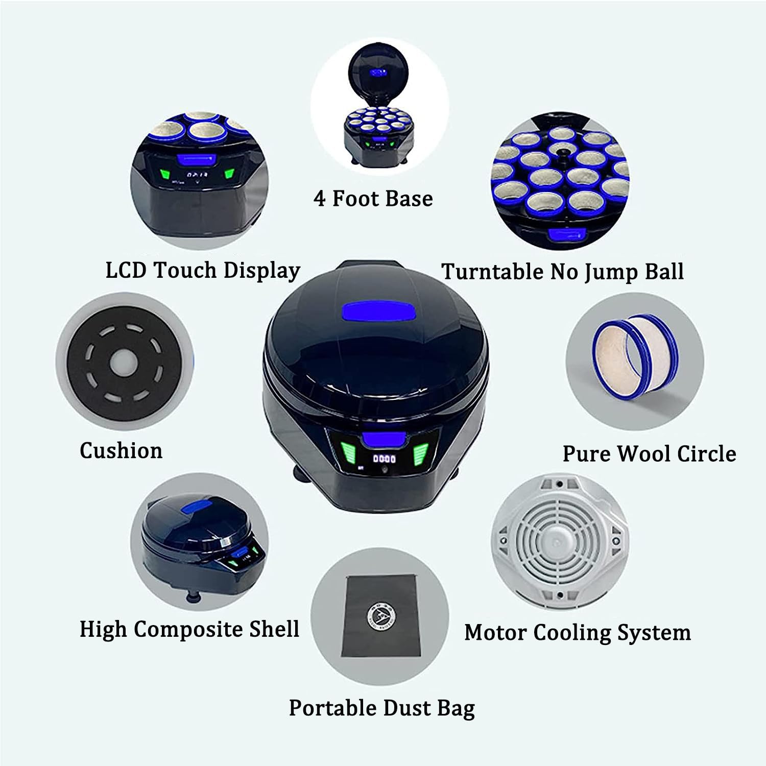 Nettoyeur Automatique De Boules De Billard – 22 Compartiments, 300W, 1320 Tr/min, Protection Surchauffe