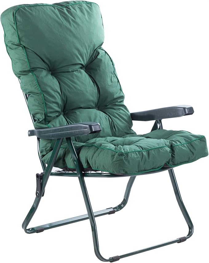 Alfresia Garden Recliner Chair In Green with Classic Cushion Green