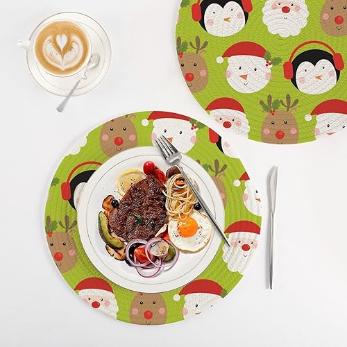 Miniatura 4 de Juego de 3 salvamanteles con patrón de Navidad para platos calientes, juego de salvamanteles para ollas calientes, accesorios para el hogar, 15