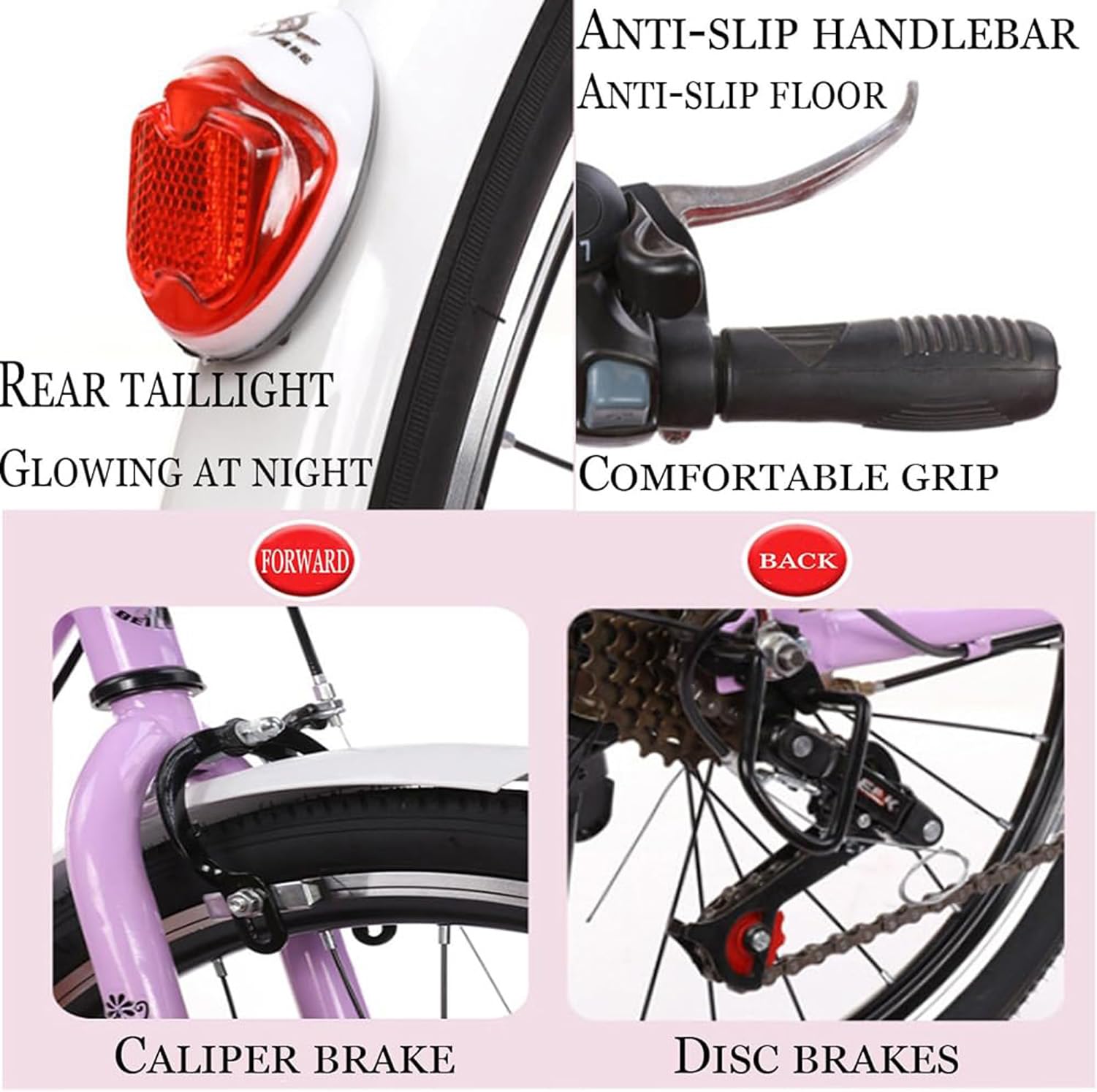 Faltrad, Leichtes Klapprad aus hochkohlenstoffreichem Stahl Höhenverstellbar, 7 Gänge, Premium Retro Mountainbike für Frauen Erwachsene Männer (Schwarz, 20 In)