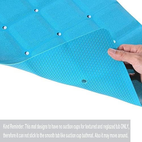 Miniatura 3 de Tapete de baño plegable de silicona antideslizante para bañera, tapete de ducha sin ventosas para bañera texturizada y bañera reglada (plegable,