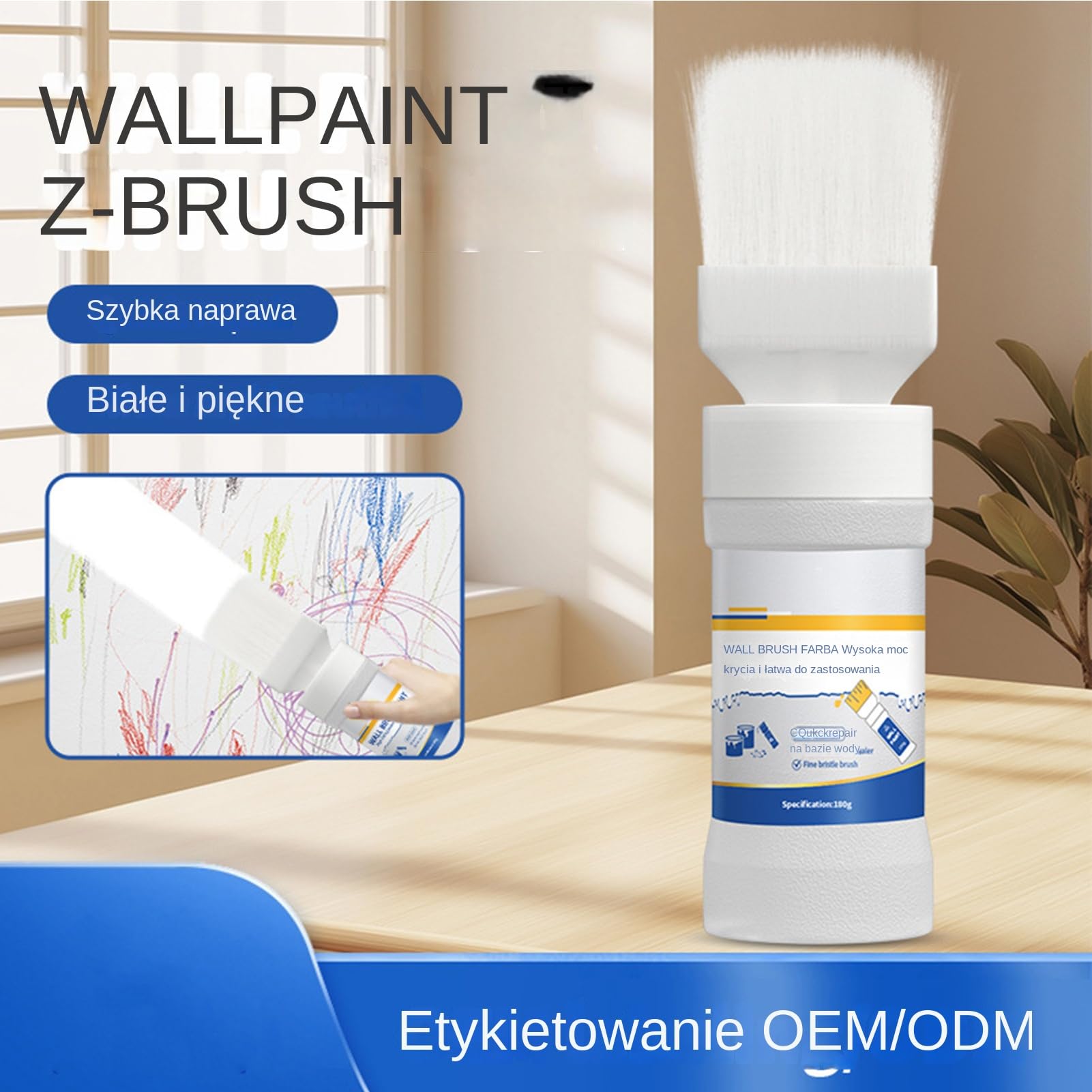 Safe Wall Paint - Wall Repair Paste Practical, Design with Easy Application for Home Maintenance Painting Kit for White Ceiling Touchup Paint with Brush to Remove Stains Scratches Marks Walls