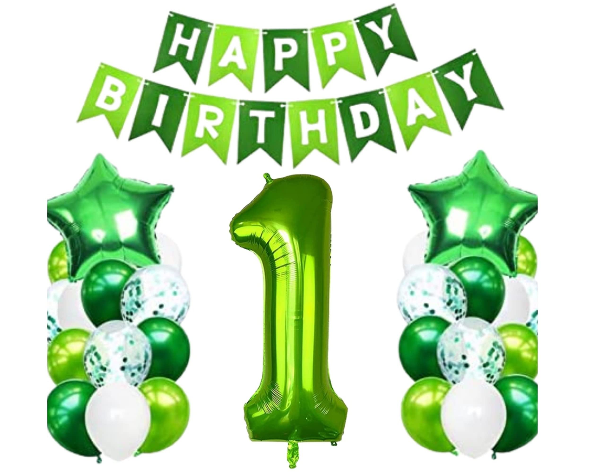 Ballon Chiffre Géant Vert Pixelisé 101 Cm - Pour Décoration De Fête D'anniversaire - 3