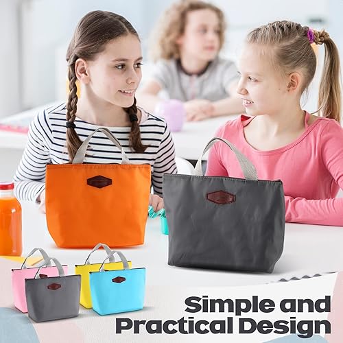 Miniatura 4 de Chunful 12 bolsas de almuerzo aisladas, bolsa de almuerzo estética, bolsa de almuerzo a granel con cremallera, térmicas, a prueba de fugas, para