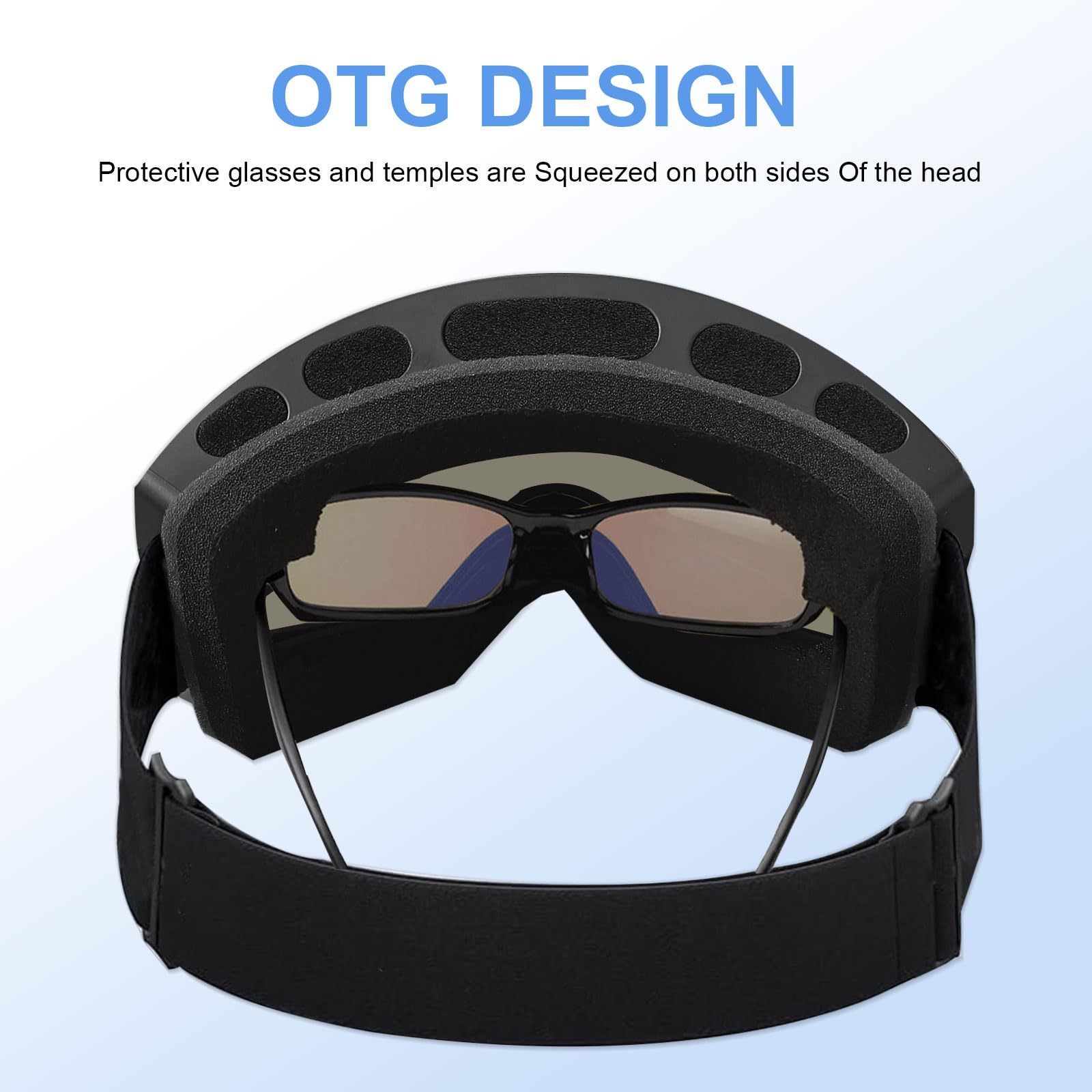 MeYuxg Unisex Skibrille für Herren und Damen Jungen,OTG Snowboardbrille UV400 Schutz Skibrille,Snowboard Brille Schneebrille Anti für Skifahren Rollschuhlaufen Windschutz Schlagfest Helm kompatibel