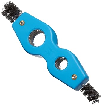 Weiler 44690 3/4" And 1/2" Inside Diameter, 7/8" And 5/8" Outside Diameter, Steel Bristles, 4-in-1 Tube Fitting Brush, Made in the USA
