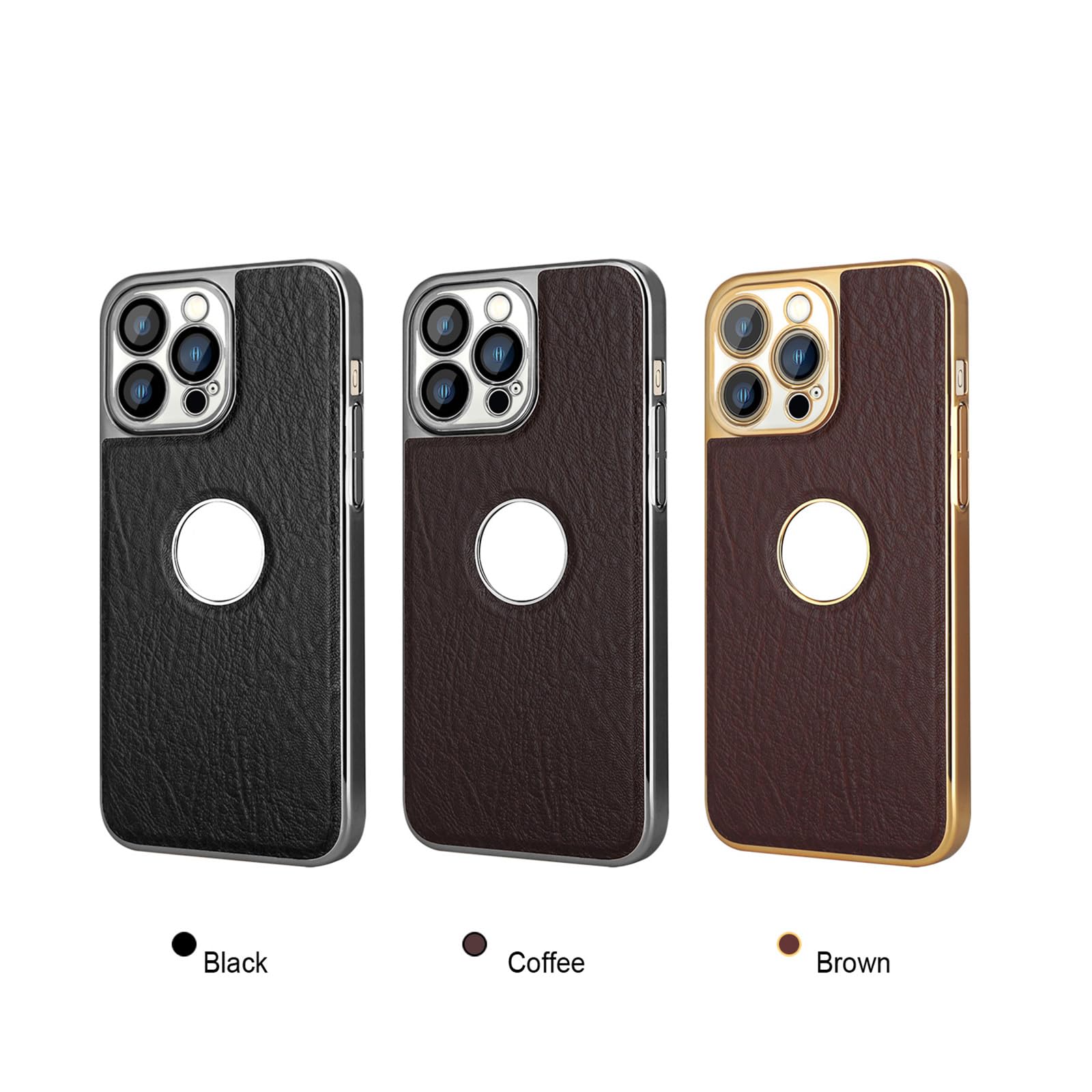 Ultra cienkie etui do iPhone 16 Pro Max/16 Pro/16 Plus/16, galwanizowane, skórzane etui z logo widoku, odporne na wstrząsy, etui ochronne, złote, 16 Pro