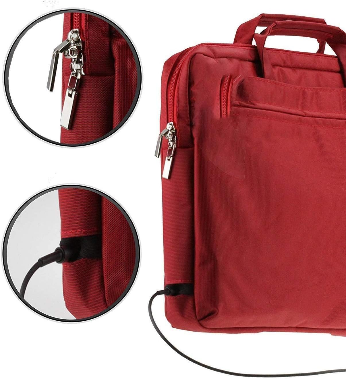 Navitech Red Carry Case/Cover Bag Compatible With Portable DVD Players Including The COOAU 12.5"