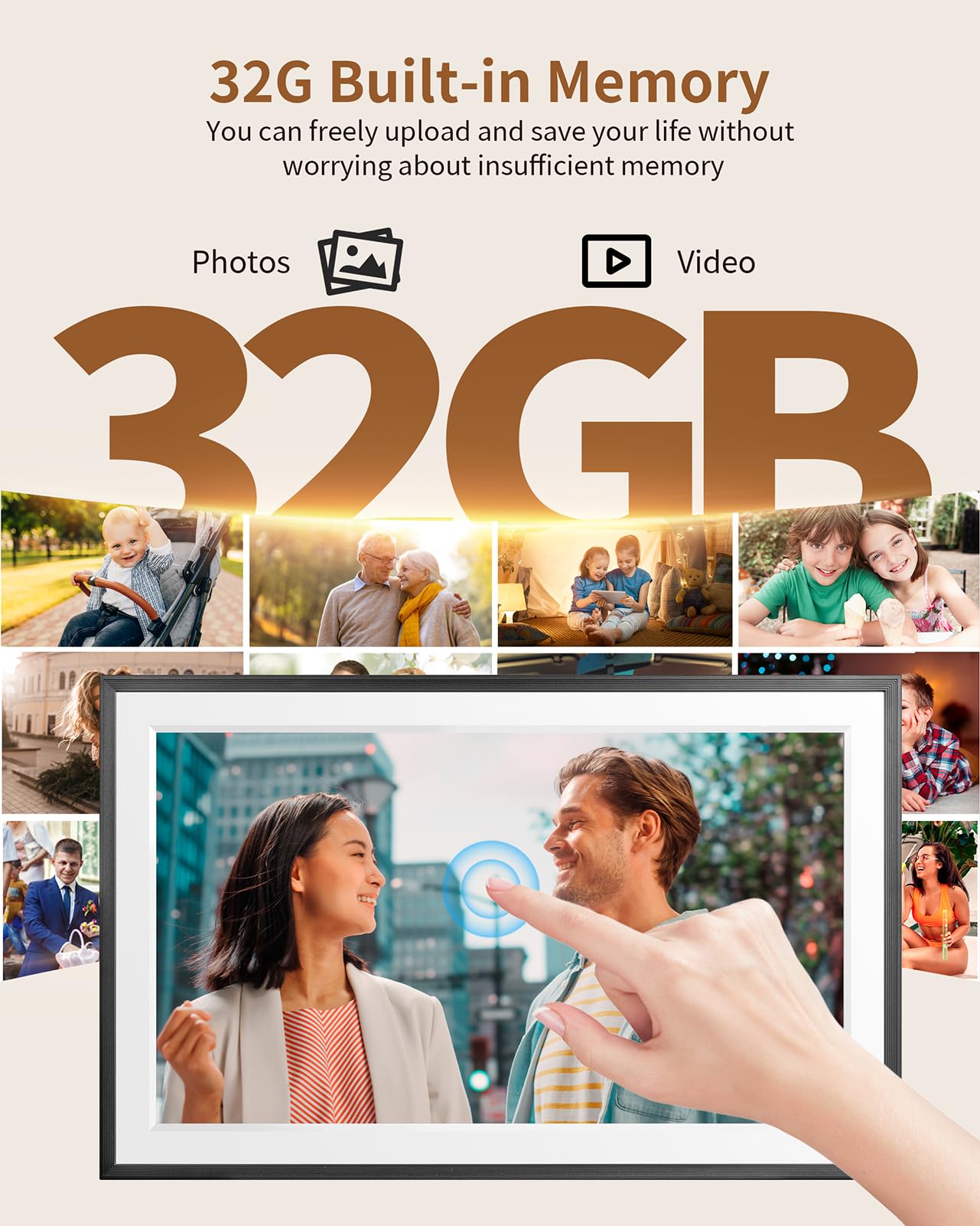 Amazon | FRAMEO 15.6インチ 32GB WiFiデジタルフォトフレーム 1920