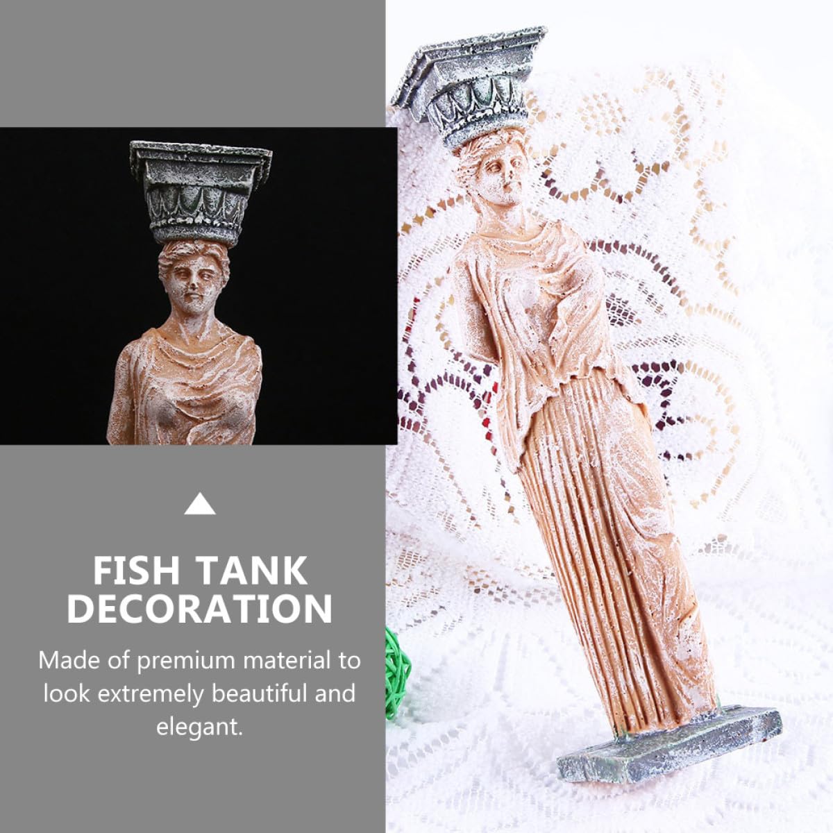 2 Estatuas de Diosa de Resina para Acuario, Adorno Elegante para Pecera de Agua Dulce, Decoración Única y Delicada para Peces