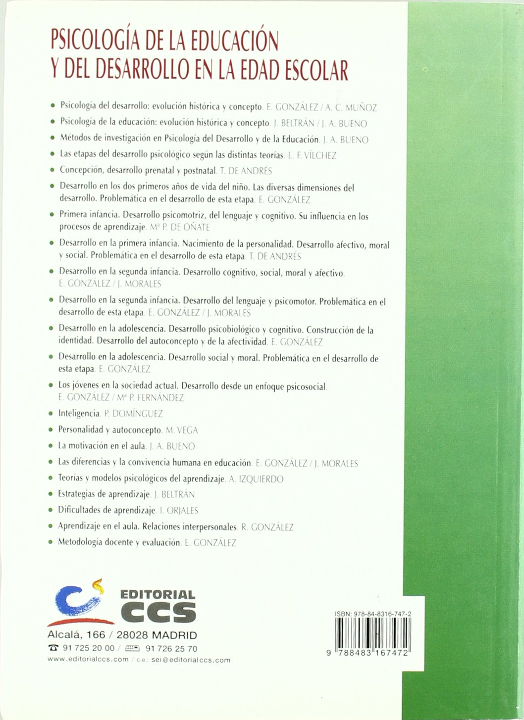 Psicología De La Educación Y Del Desarrollo En La Edad Escolar