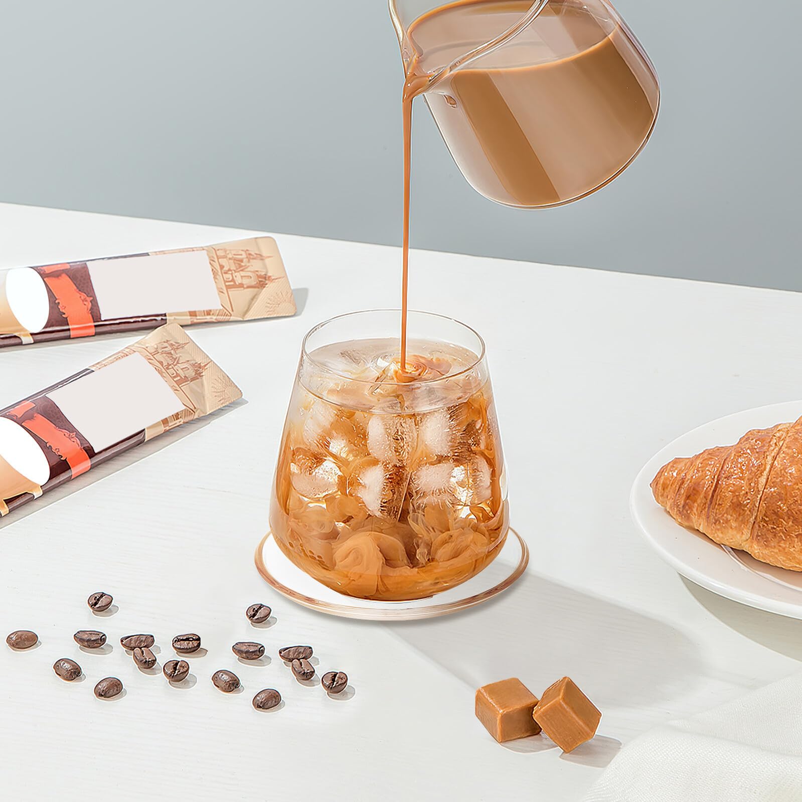Hemobllo 8 Piattini per Tazze da caffè in Vetro Trasparente Rotondi 9x9 Cm, Piatti da Snack e Dessert, Sottobicchieri Impilabili per tè e caffè, per Uso Domestico e Ristorazione