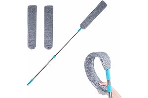 Retractable Microfiber Duster for Cleaning Gaps Under Appliances