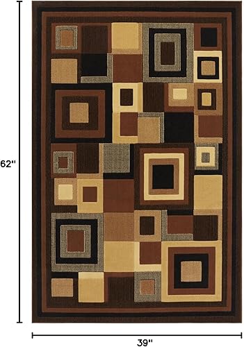 Miniatura 3 de Home Dynamix Catalina Virginia - Alfombra abstracta con diseño geométrico, negro/marrón, 3.3 x 5.2 pies