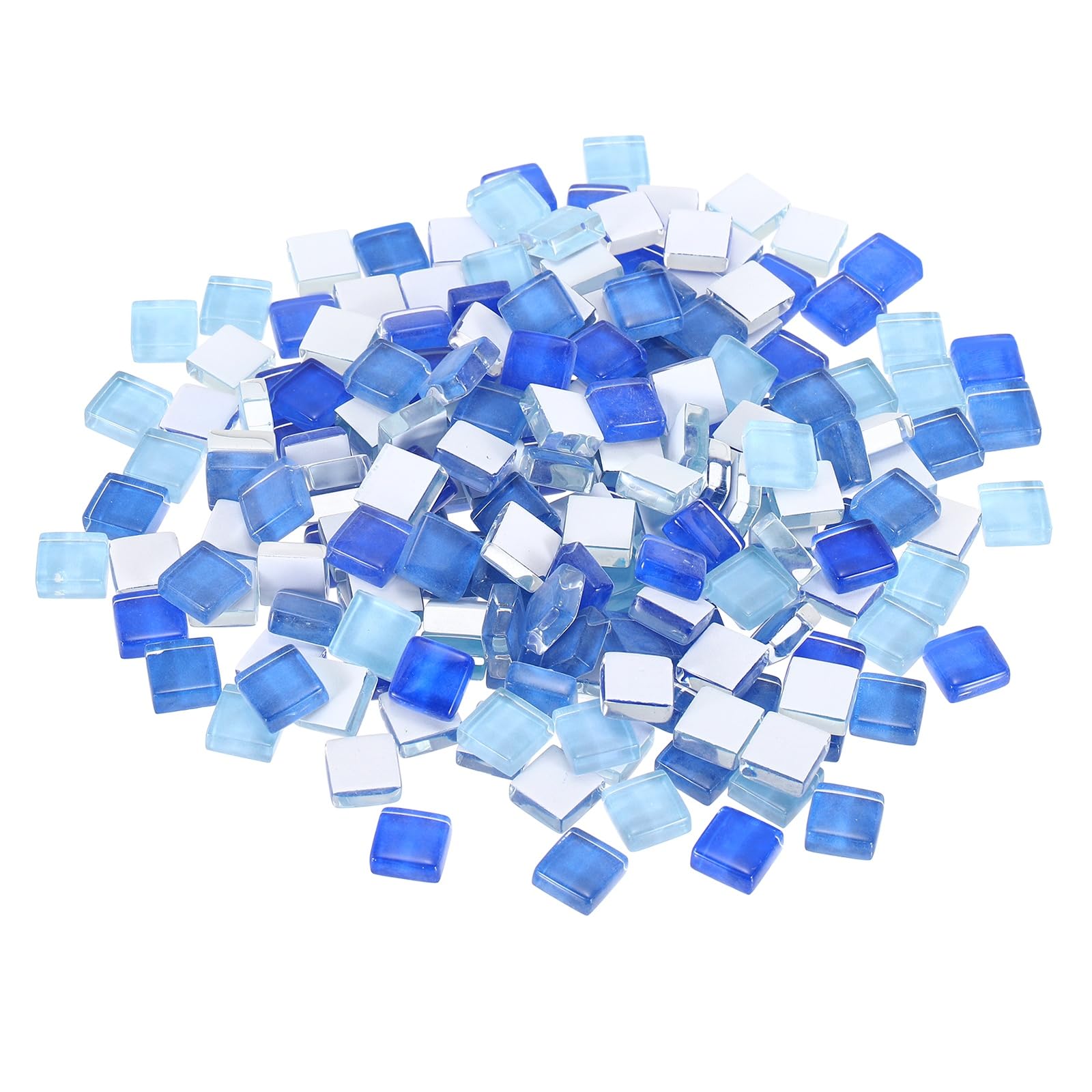 sourcing map Mosaic Tiles, 1 x 1cm Micro Glass Tiny Mini Mosaic Tile DIY Hobbies Handmade Crystal Free Stone Craft Material Creativity (Blue Series Pack of 200)