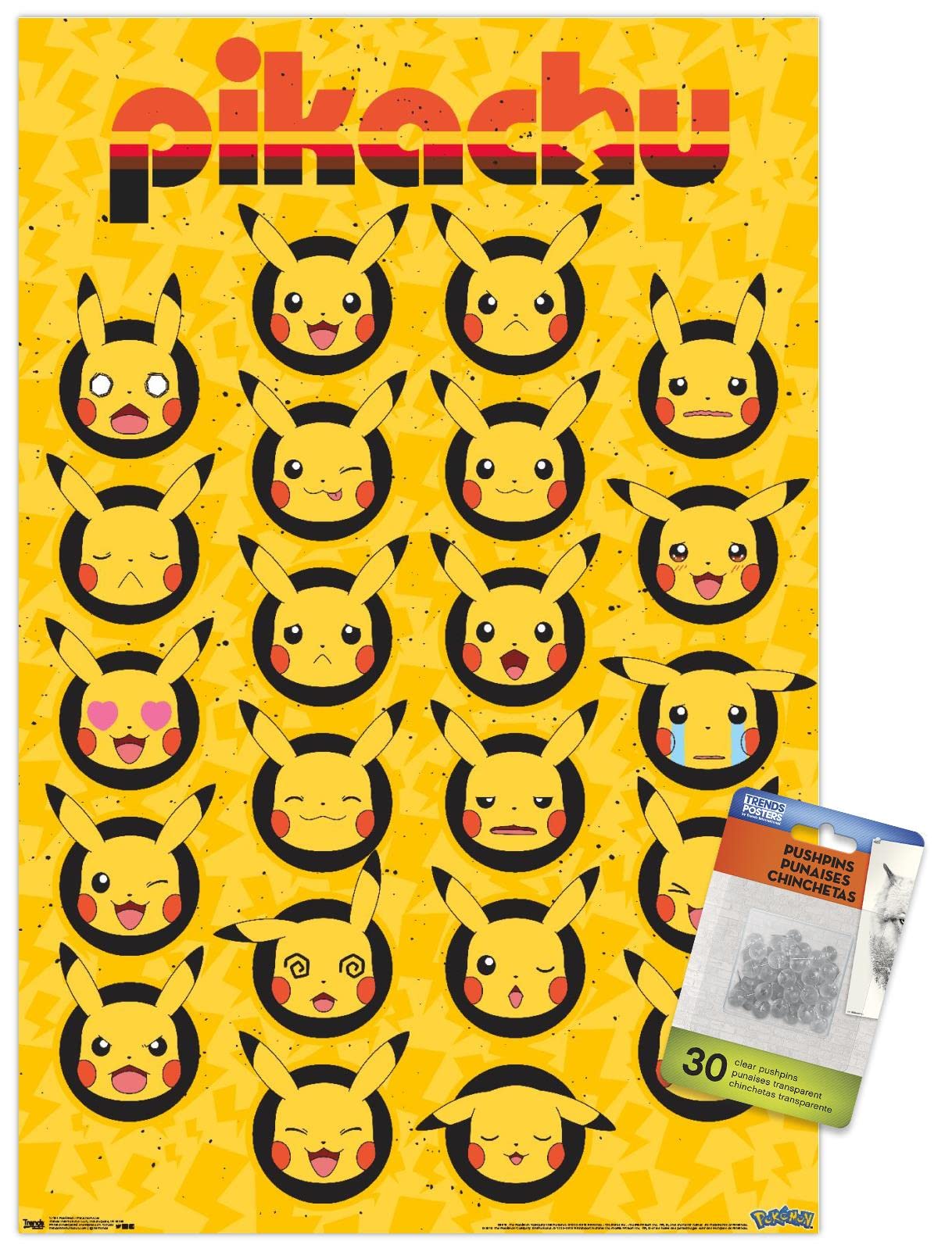 Amazon.co.jp: ポケモン ピカチュウフェイス ウォールポスター