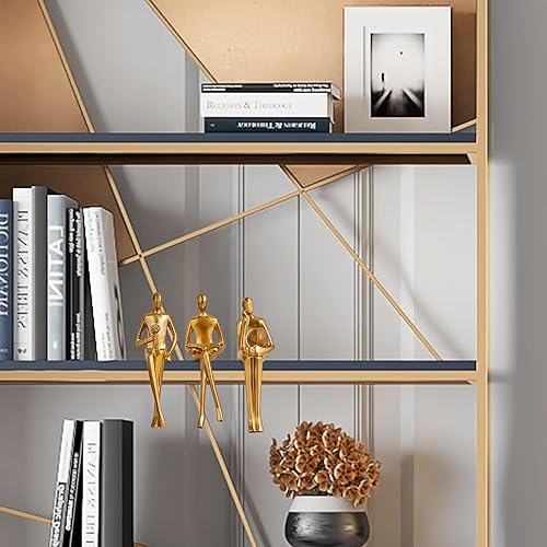 Miniatura 4 de Estatua de Thinker - Escultura de arte abstracto, figuras coleccionables de resina dorada para el hogar, sala de estar, oficina, estante, gran idea