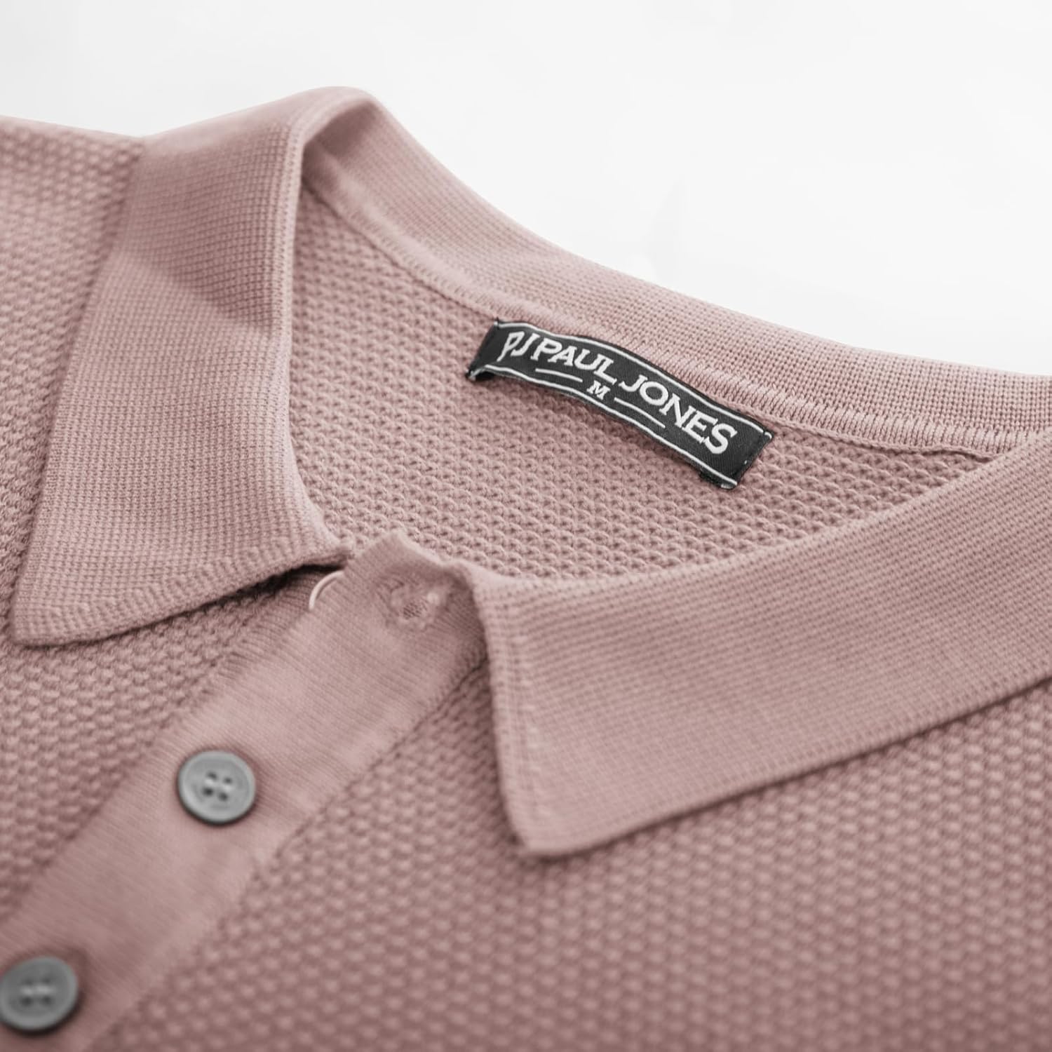 PJ PAUL JONES Mens Knit Polo Shirts Short Sleeve Textured Polo Shirts Sretchy Regular Fit - Image 3