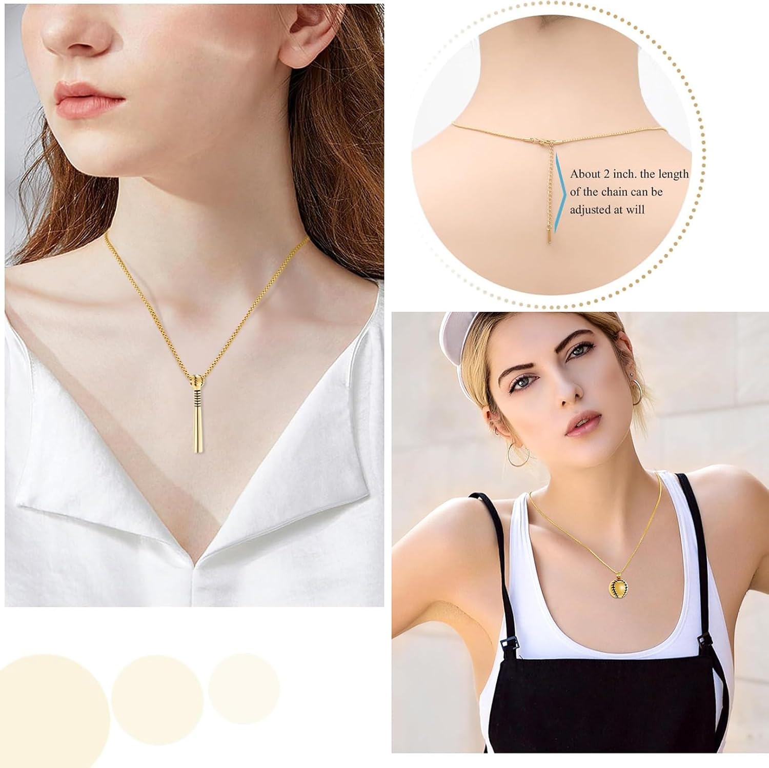 Hearbeingt 2 Pieces Baseball Urn Necklaces for Ashes Baseball Bat Stainless Steel Cremation Jewelry Memorial Pendant for Women Men Loved One Memorial Ashe Pendant