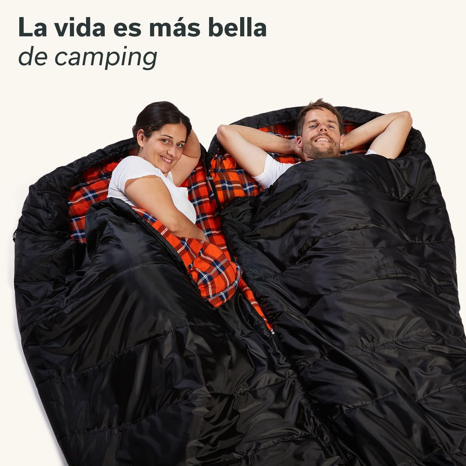 Skandika Saco de dormir Vegas franela | XXL de saco de dormir momia | Sleeping Pod | 220 x 110 cm, ranura para de cremallera, franela de lujo Forro | acoplable (Negro)