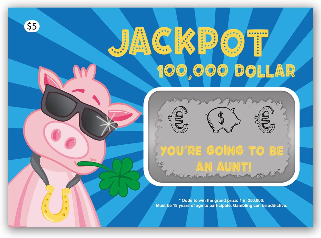 Joli Coon Pregnancy announcement lottery scratch cards - You are going to be a grandpa - Grandpa baby announcement with lottery tickets