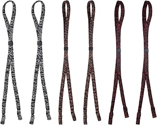 6 correas ajustables para gafas deportivas, correa de nailon para gafas de sol, correa de sujeción para gafas, para hombres, mujeres y niños, 3 colores, Naranja-negro, rojo-negro,