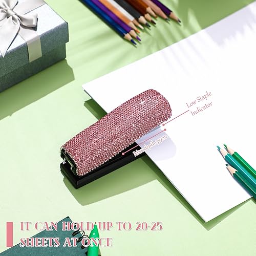 Miniatura 4 de Yexiya Grapadora de diamantes brillantes, regalo para escritorio del día de San Valentín, máquina de diamantes de imitación hecha a mano, bonito kit