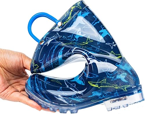 Miniatura 4 de HugRain - Botas de lluvia con luces para niños pequeños