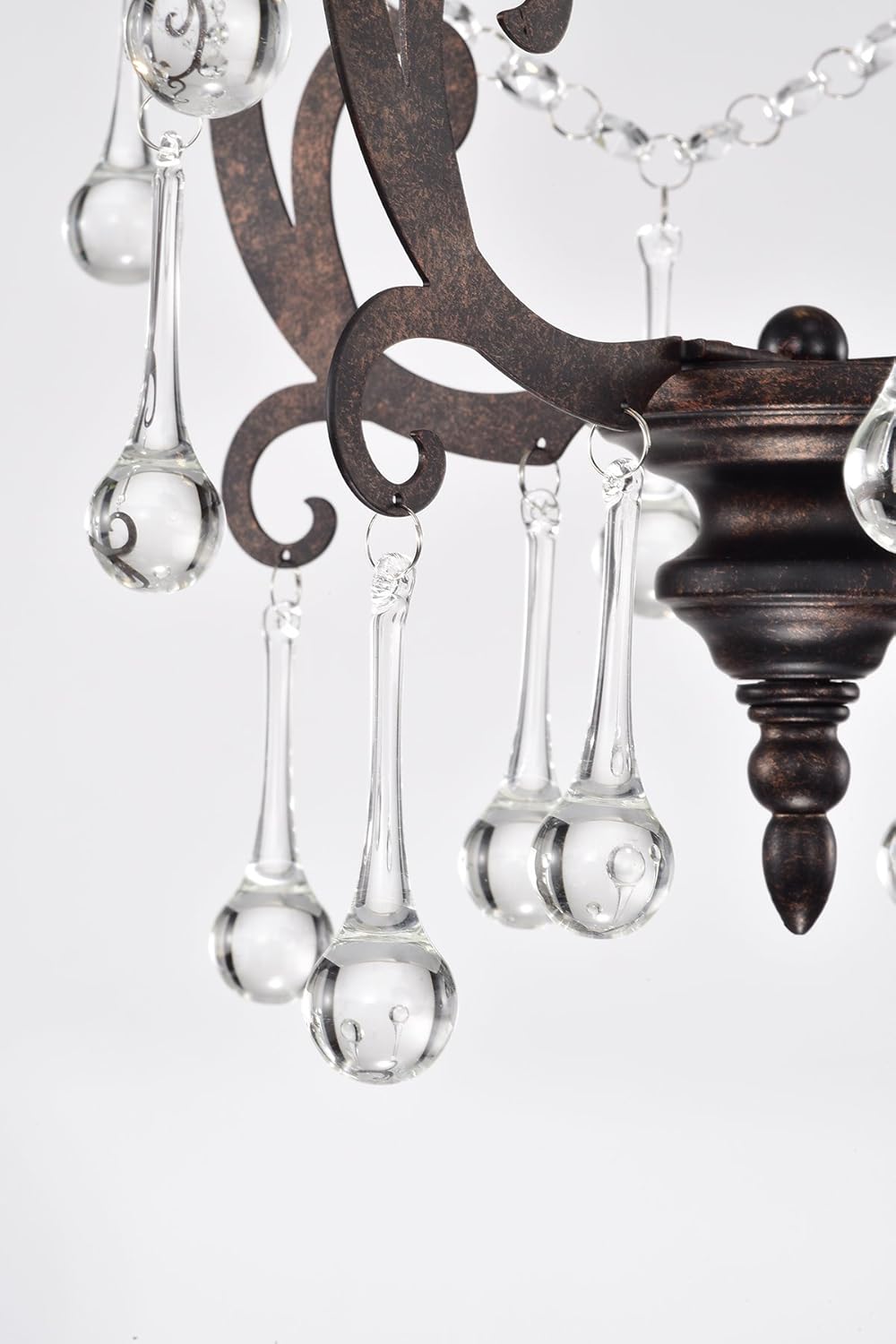 Edvivi Crystal Pendant 1 Light Glam Lighting Fixture, Antique Copper Finish, Raindrop Crystals, Adjustable Hanging Ceiling Light for Girls Room, Kitchen, Bedroom, Entryway, Hallway…