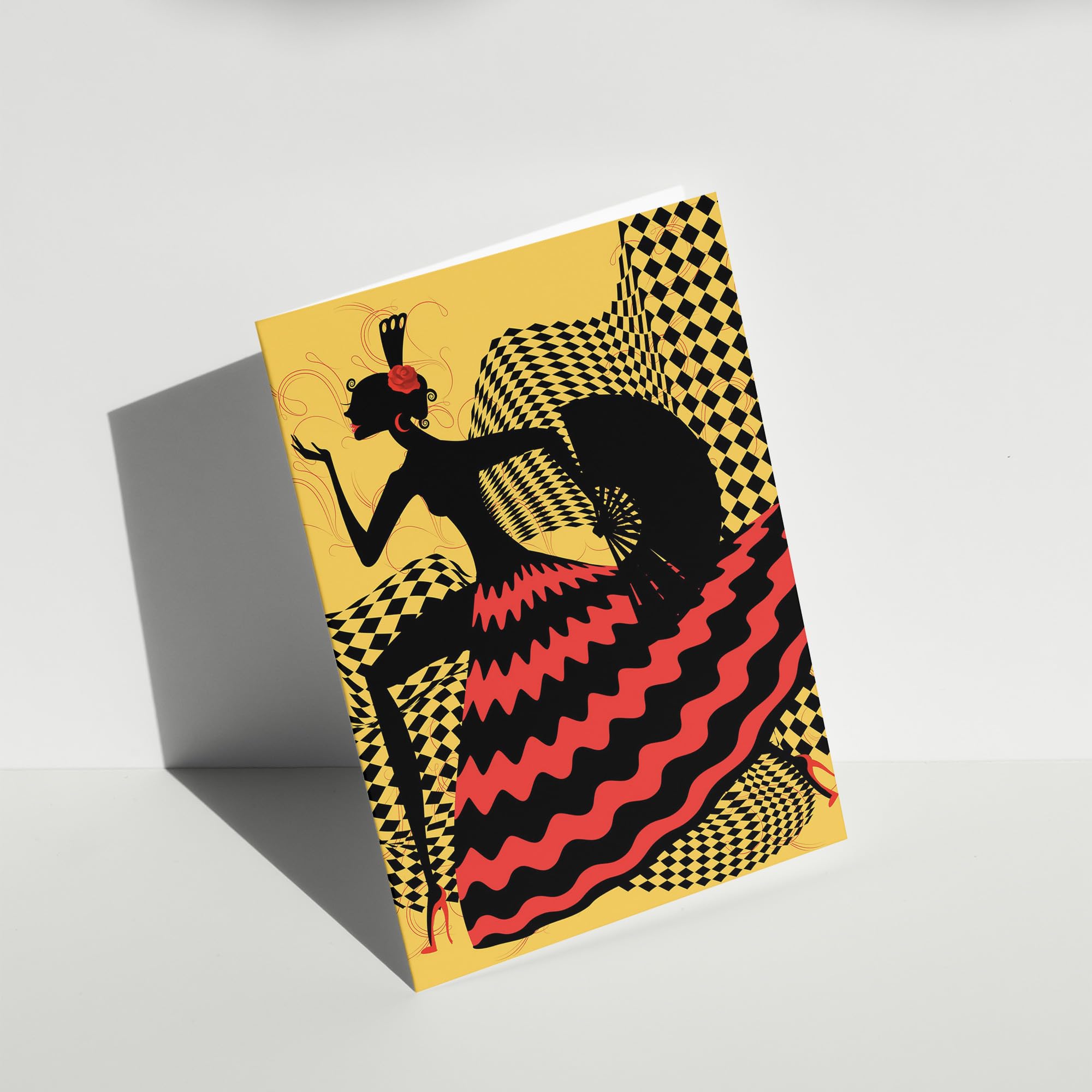 Wee Blue Coo MALOWANIE HISZPAŃSKIEGO TANCERA FLAMENCO DESIGN PUSTE kartka urodzinowa