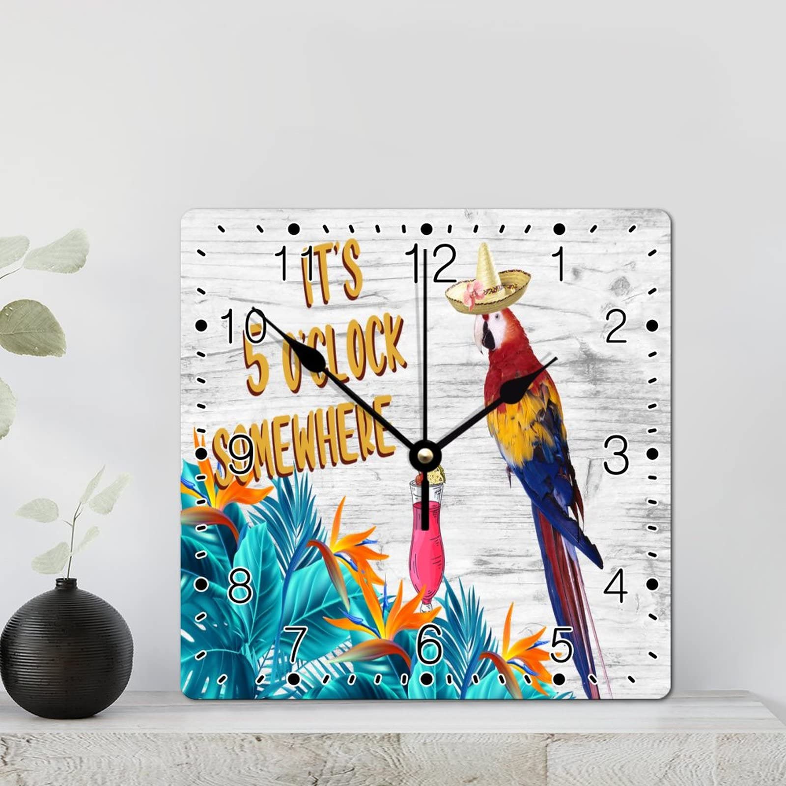 Horloge murale en bois perroquet, le cadeau idéal pour le salon