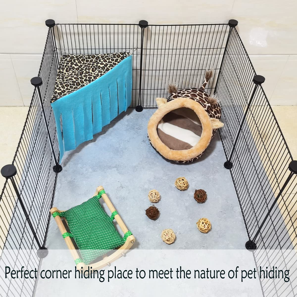 1 Pieces Guinea Pig Hideout Rat Corner Hideaway Peekaboo Toys Cage Accessories Hidden Habitat Tent Toys for Ferrets Chinchillas Sugar Glider Small Pet Animals (Only 1Pcs Leopard Print) 1