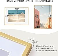Vista 158 de Fun Memories Portarretratos de metal de 16 x 20 pulgadas con paspartú de 11 x 14 pulgadas, acabado de aluminio cepillado, parte delantera de vidrio