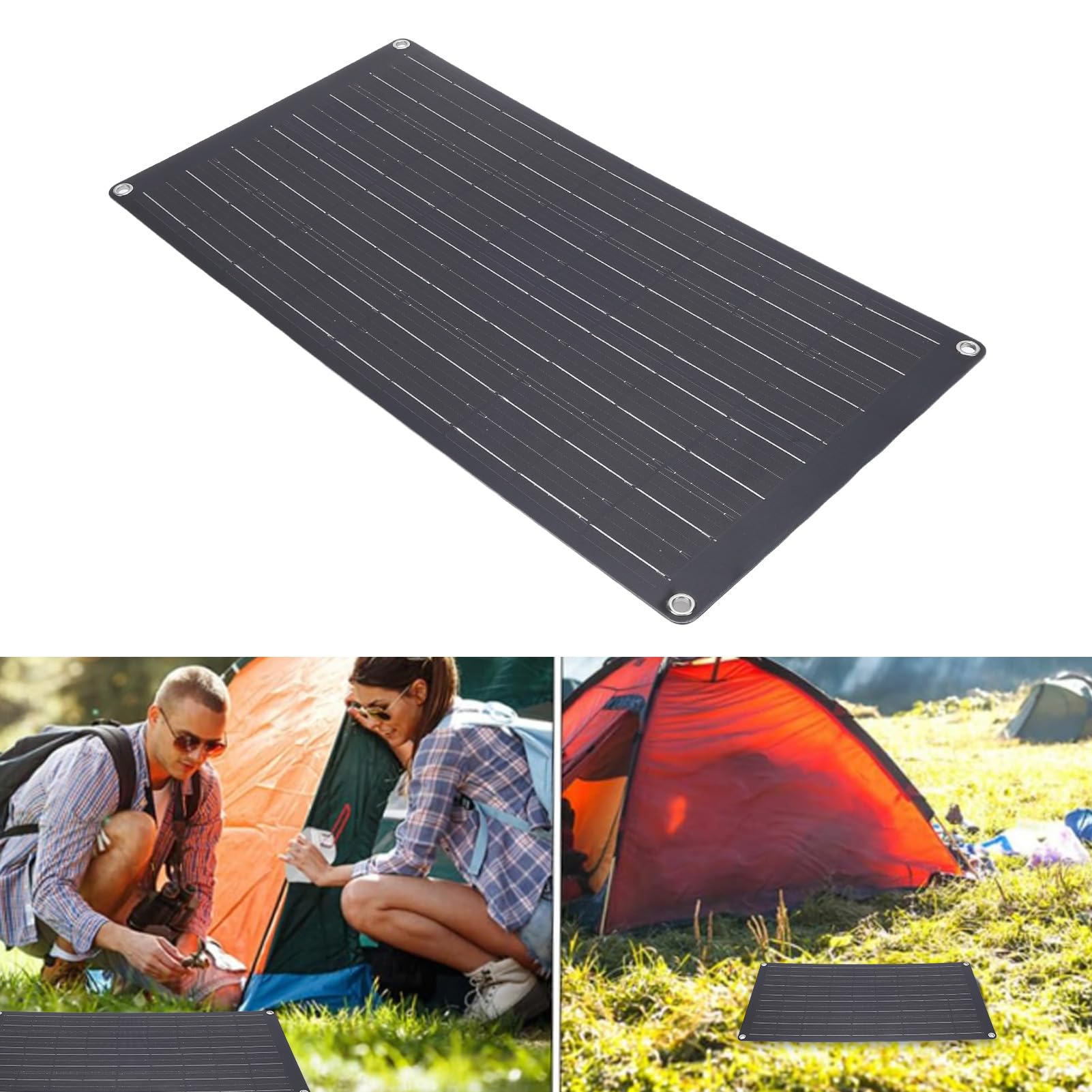 Generic Cargador de Batería Solar, Kit de Panel Solar Fotovoltaico Portátil de Carga Rápida de 25 W, Cargador de Batería Conveniente de Alta Eficiencia para Automóvil, Camping, Emergencia y Automoción