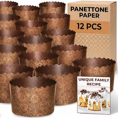 Paska Molds - Molde de pan de Pascua | 12 unidades de 15 onzas | Molde de papel de pan de Pascua Kulich – Molde de papel Panettone para hornear