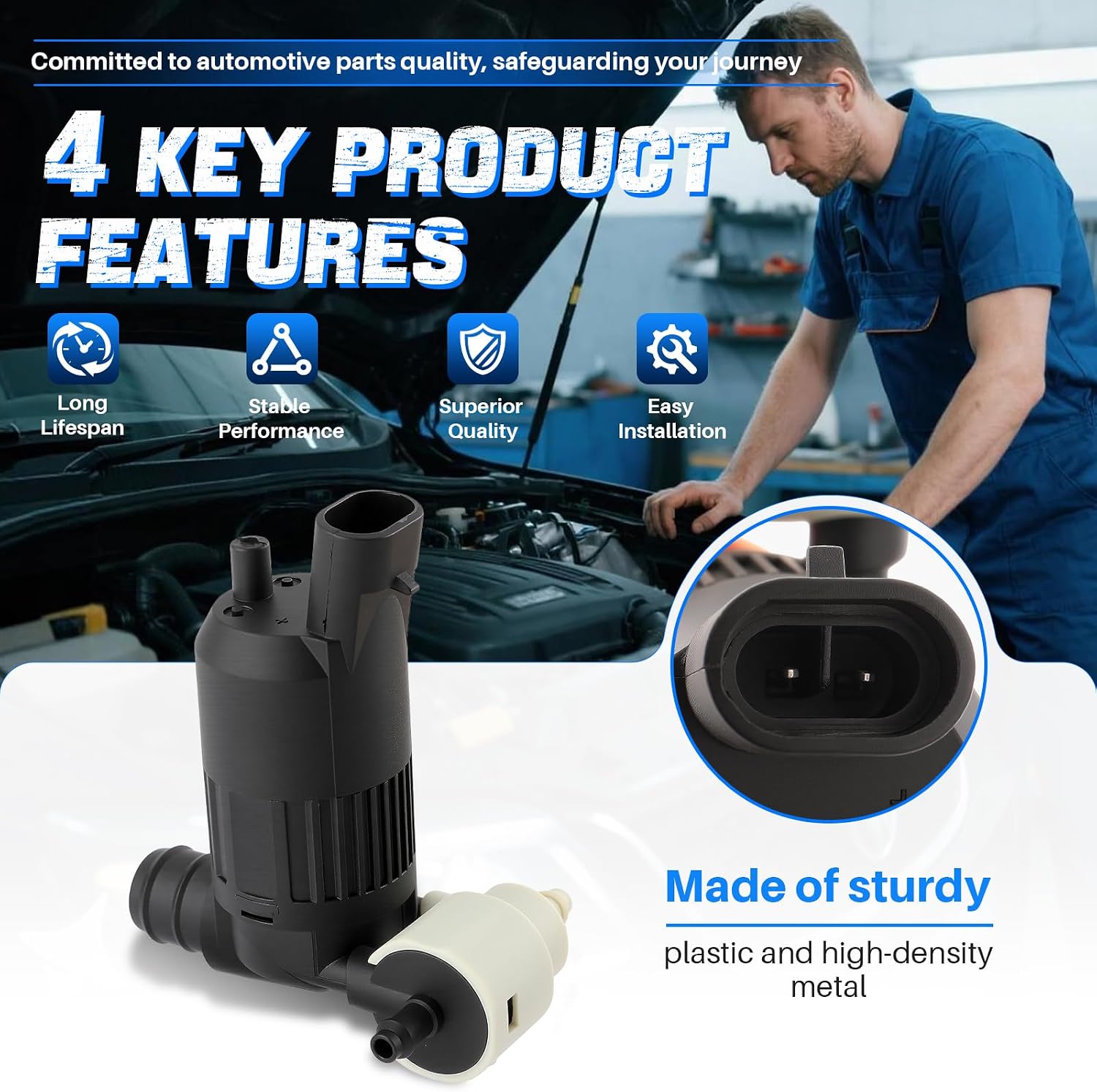 AUTOKAY 28920-3JA0A Windshield Washer Pump Compatible with Infiniti JX35 QX60 for Nissan Pathfinder image 2