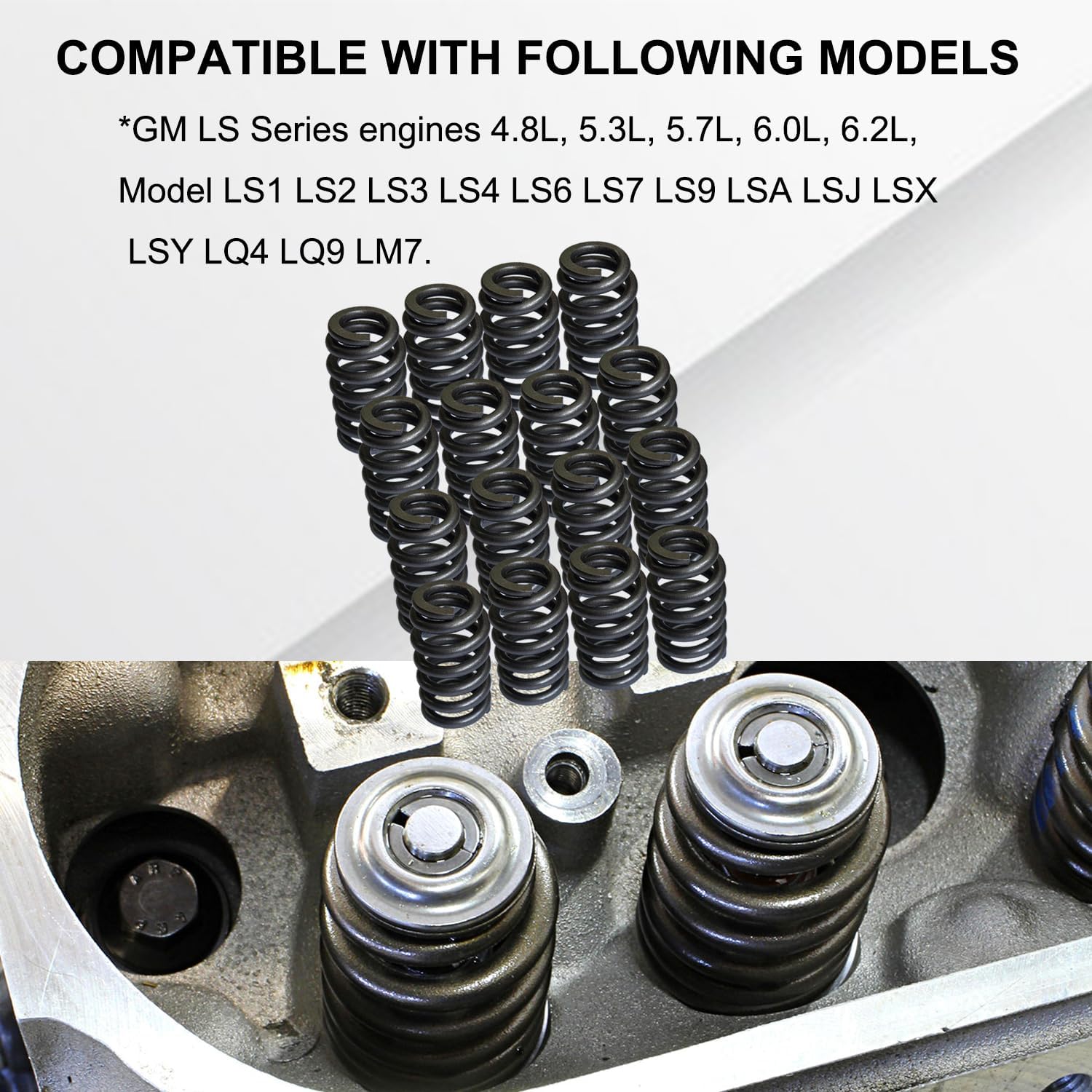 1219 Drop-In Valve Springs, 16 Pack Beehive Springs Set 1200 Series 625'' Lift Compatible with GM LS Series Engines 4.8L 5.3L 5.7L 6L 6.2L LS1 LS2 LS3 LS4 LS6 LS7 LS9 LSA LSJ LSX LQ4 LQ9 LM7