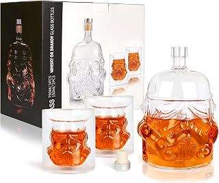 Whisky Carafe Whiskey Bottle with 2 Whiskey Glasses, Whiskey Carafe 750ml Gift for Men, Whiskey Set for Bourbon Single Malt, Jameson, Irrian, Wine, Scottish, Brandy (Bottle Set)
