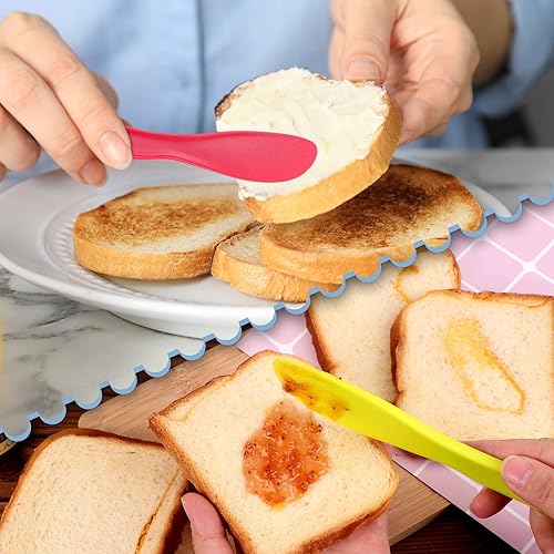 Miniatura 7 de Esparcidor de mantequilla de plástico, 10 cuchillos multiusos para mantequilla, cuchillos versátiles para glaseado de queso suave, 7 x 1.4 pulgadas