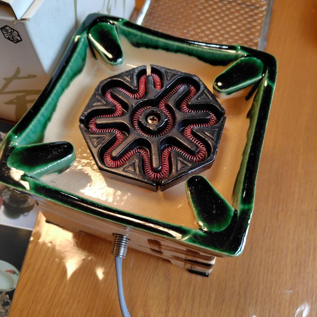 卓上江戸火鉢 織部 野々田商店 ミニ卓上コンロ 昭和レトロ 未使用