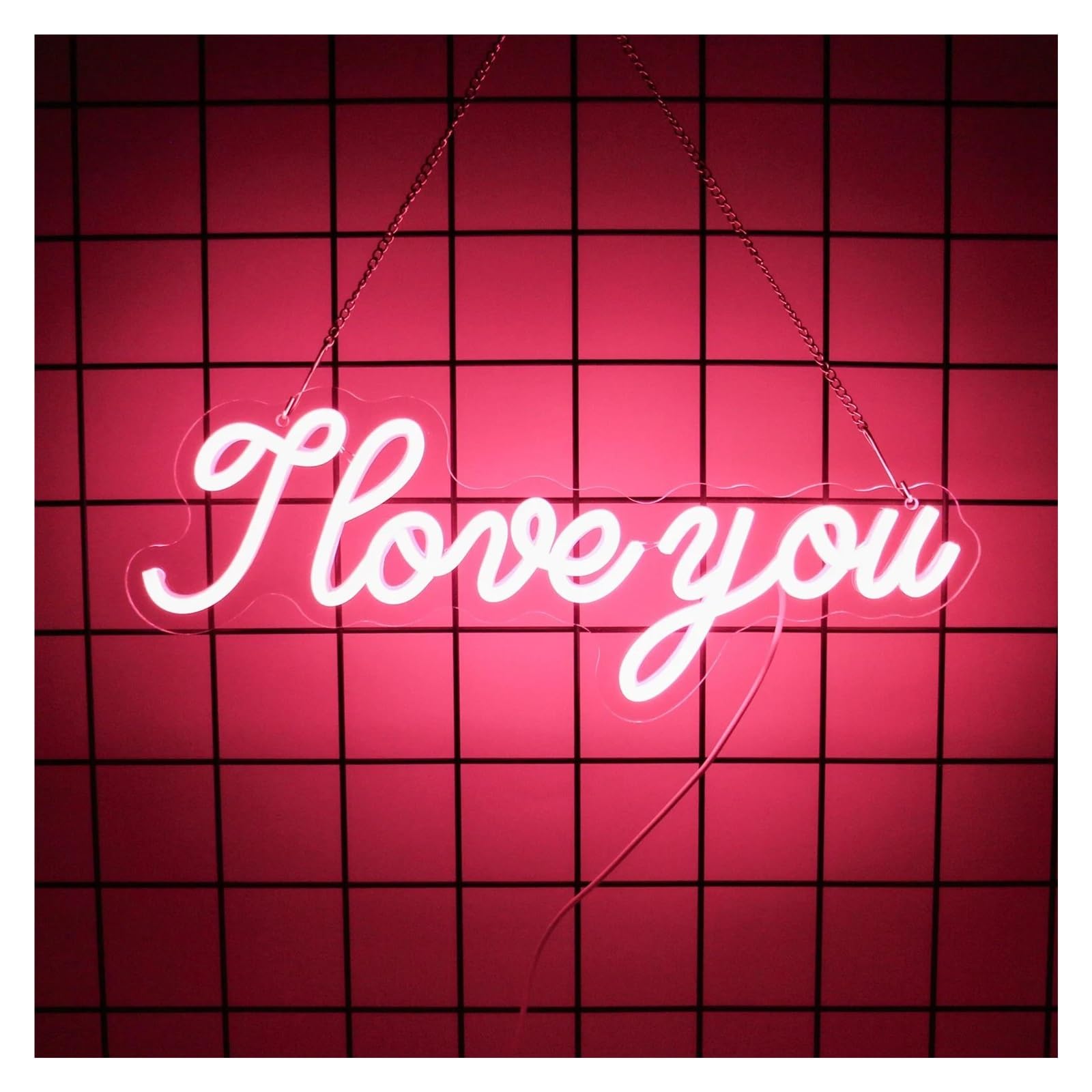 Wiszące neony artystyczne Neonowe Światło LED I Love You Ściemnialne Do Domu Zaręczyny Wesele Urodziny Walentynki Zasilane Przez USB 42cmx17cm