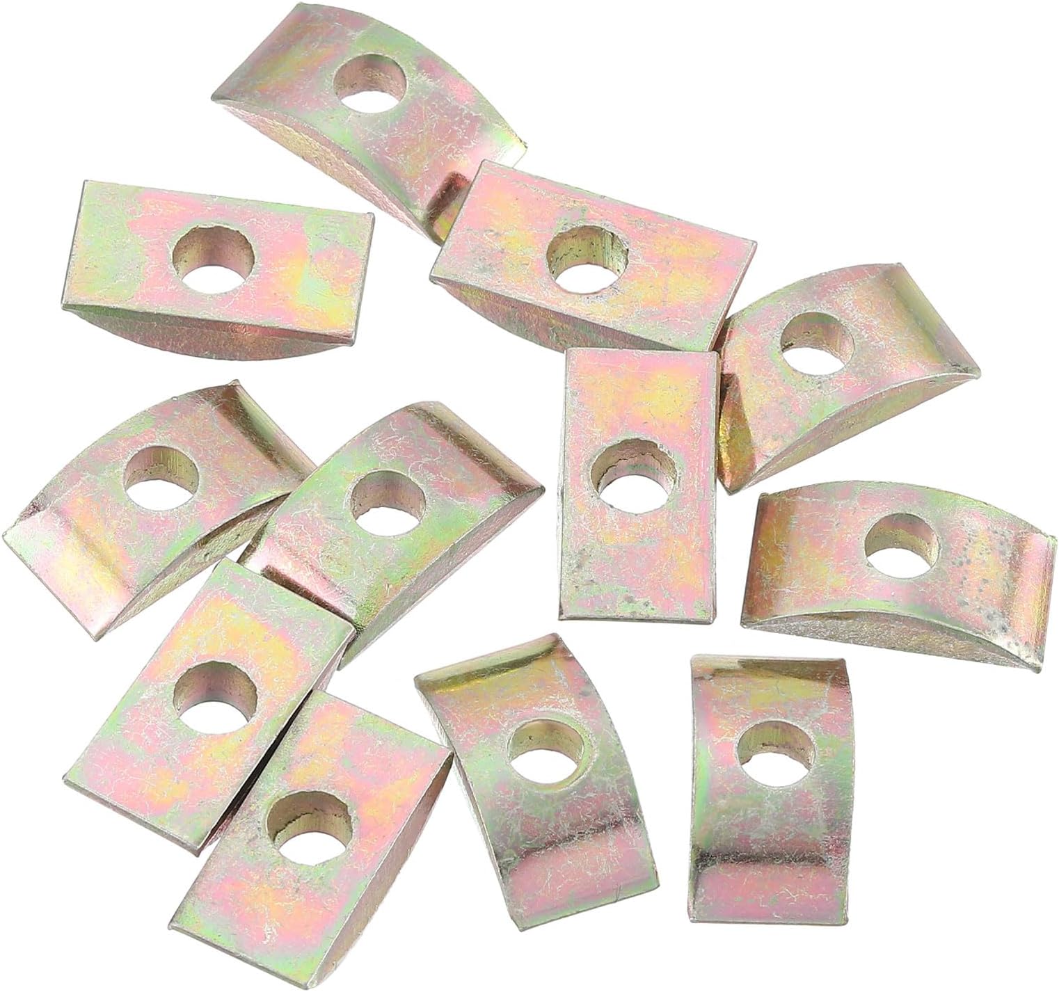 12pcs M6 Half Moon Nuts Washers, Iron Solid Half Moon Lock Washer, No Thread Spacer Connector Hardware Fittings, Bronze