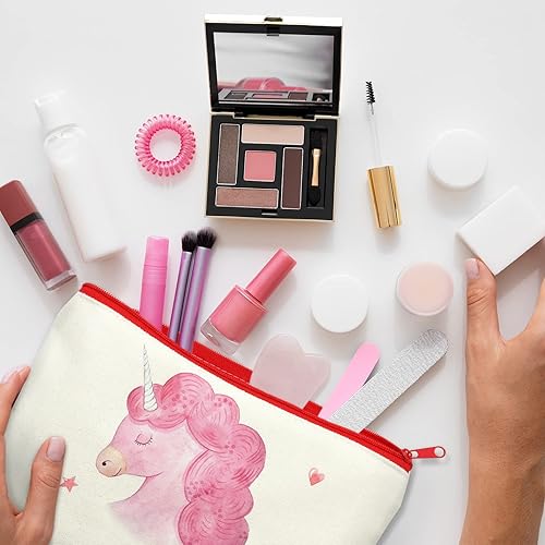 Vista 51 de ZeeDix Bolsa de lona, bolsa de cosméticos multiusos con cremallera, bolsa de lona con cremallera para manualidades, bolsas de maquillaje en blanco