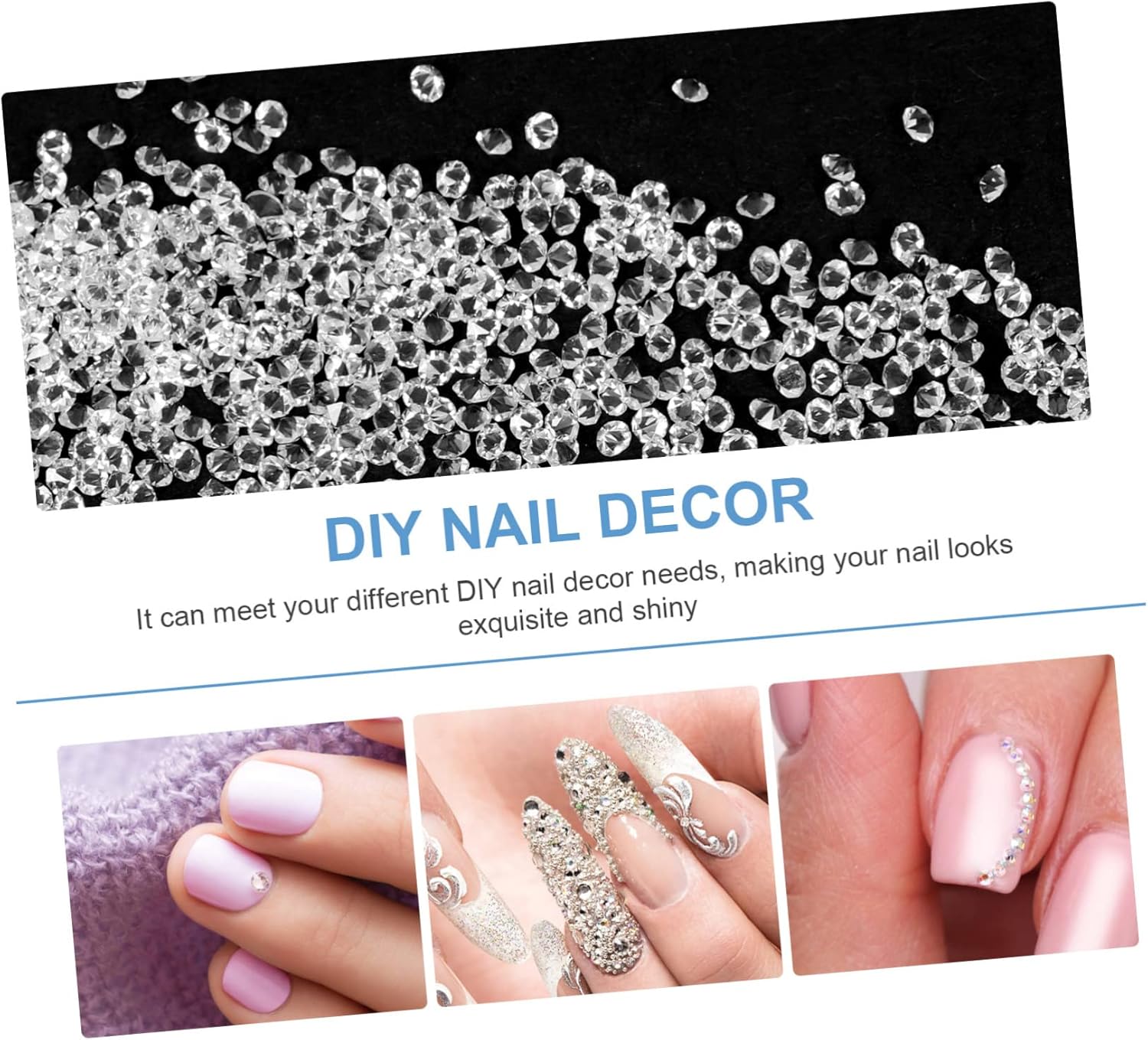 Gatuida 20sets Nail Art Charms Glass Nail Decorations for Manicure Rhinestone for Parties and Special Events