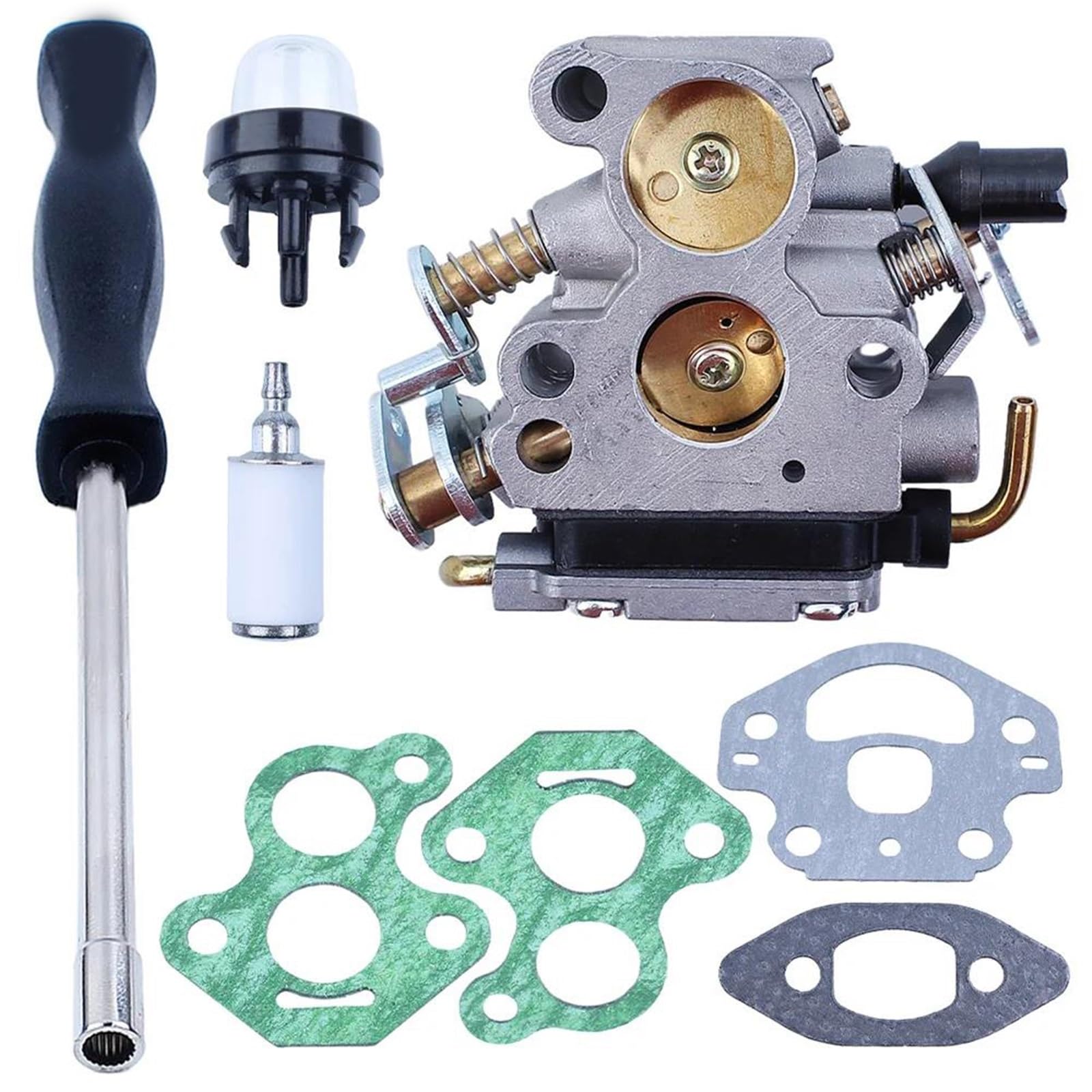 Kit De Juntas para Carburador, Destornillador Y Cebador para Motosierra para McCulloch CS340 CS380, Carburador Y Cebador Motosierra Gasolina