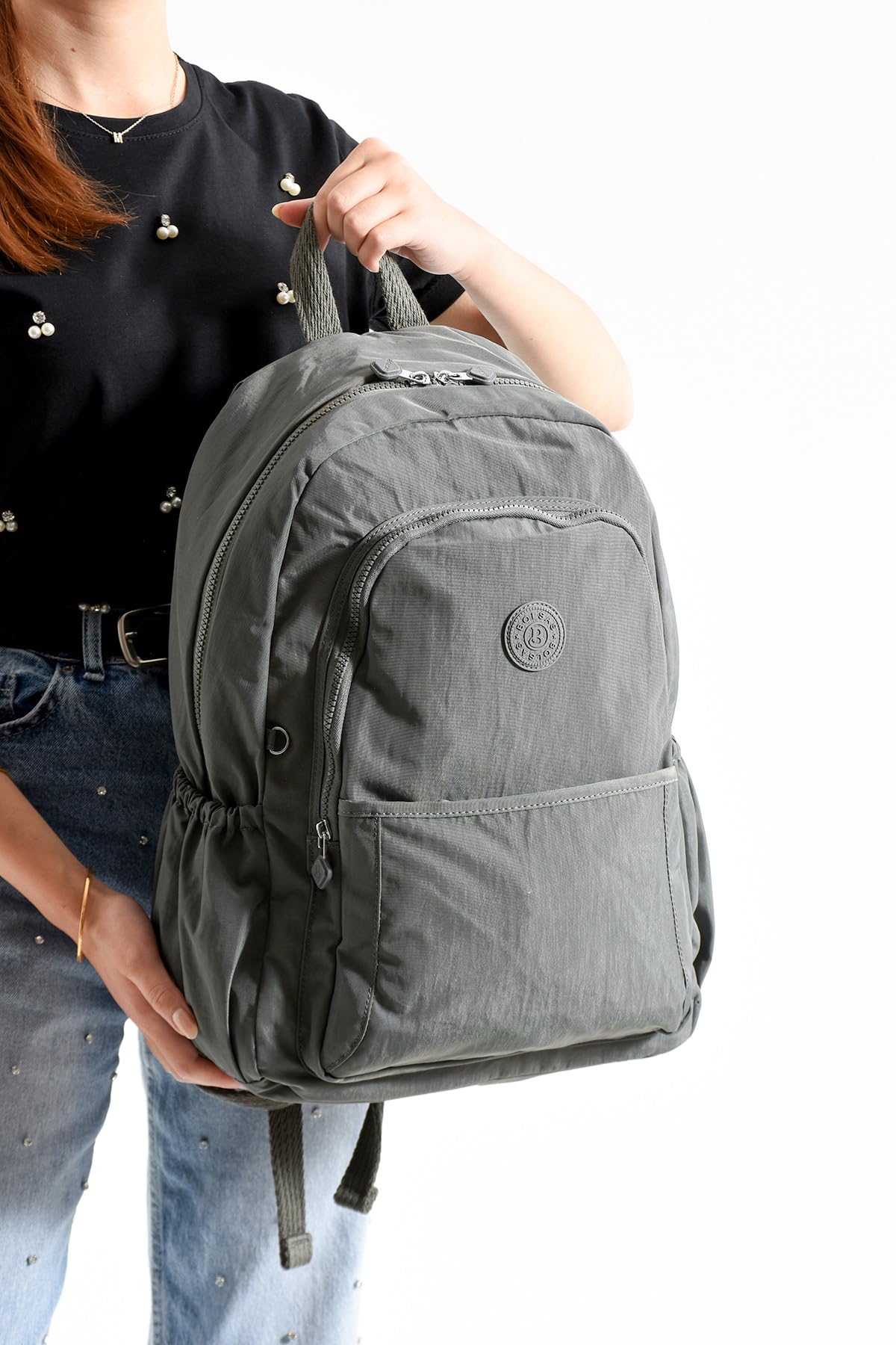 louisiana polo Bolsas Kadın Okul Sırt Çanta Gri 1090